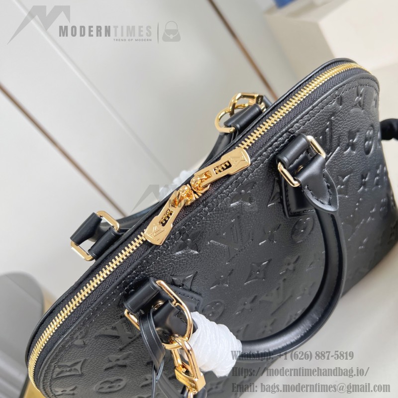 Louis Vuitton Alma PM Handbag in Monogram Canvas with Gold Lock and Key and Detachable Shoulder Strap