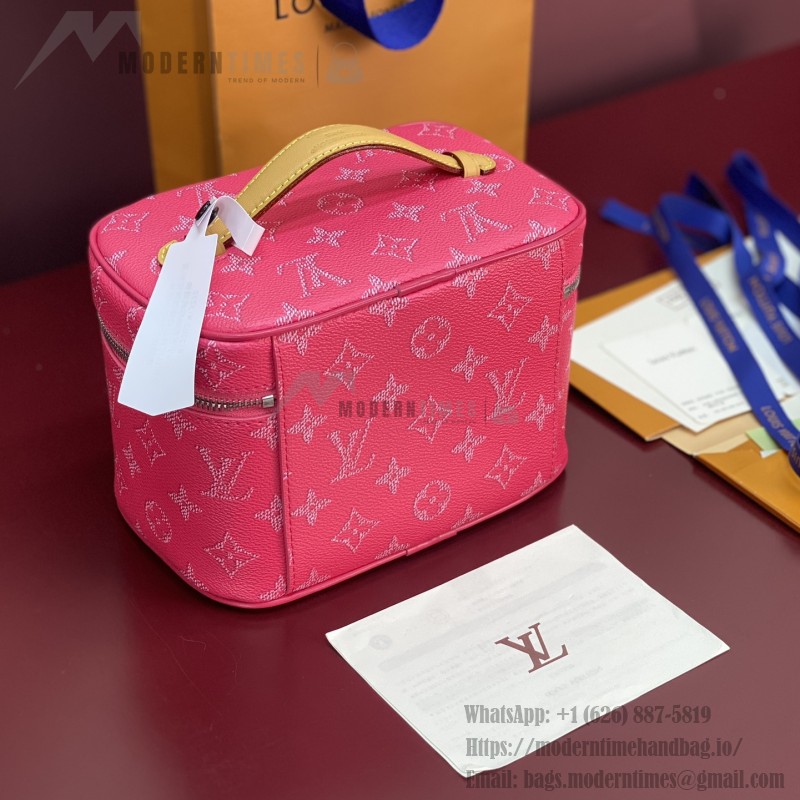 Louis Vuitton Nine BB Mini Makeup Bag in Fuchsia with Hidden Zipper Pocket