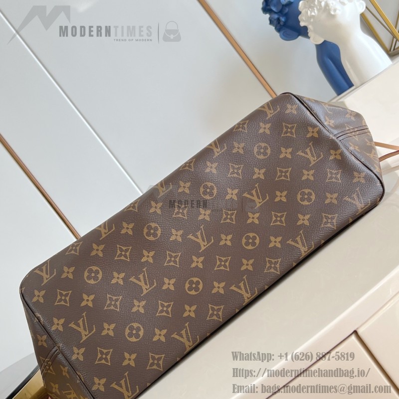 Louis Vuitton Neverfull Large Tote Bag in Monogram Canvas with Leather Trim and Detachable Pouch