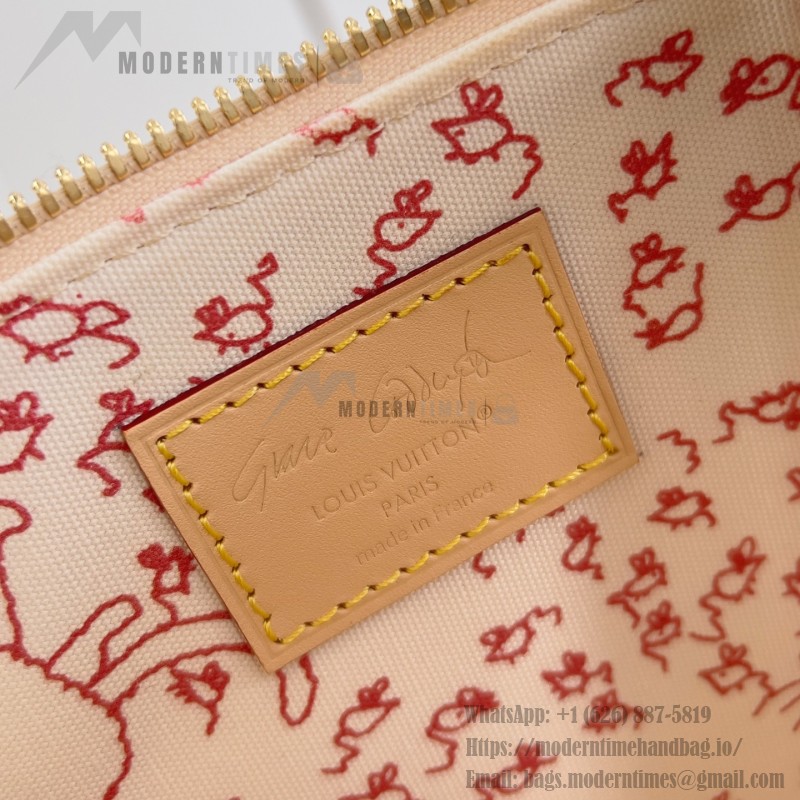 Louis Vuitton M25728 Alma BB Handbag with Meowgram Canvas and Leather Trims