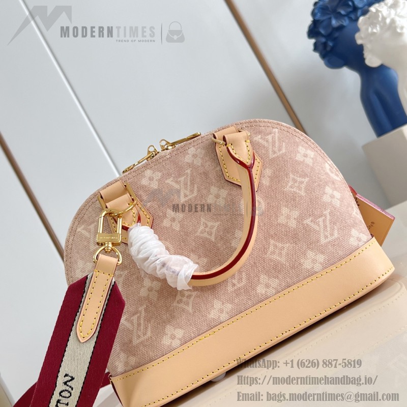 Louis Vuitton M25728 Alma BB Handbag with Meowgram Canvas and Leather Trims