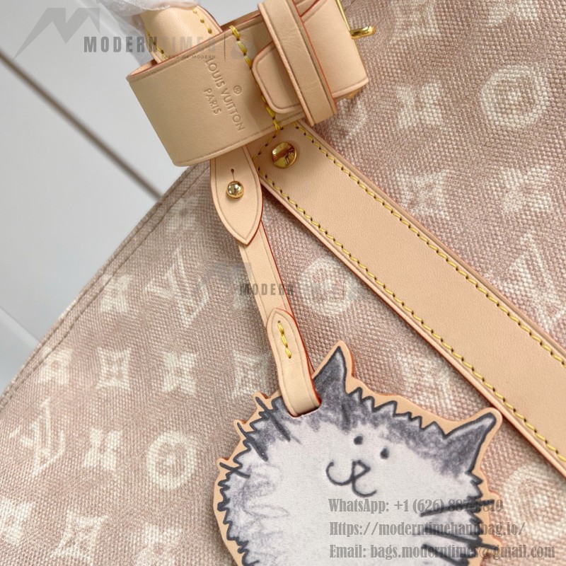 Louis Vuitton M25787 Keepall Bandoulière 45 Travel Bag with Meowgram Canvas and Cat-Shaped Logo