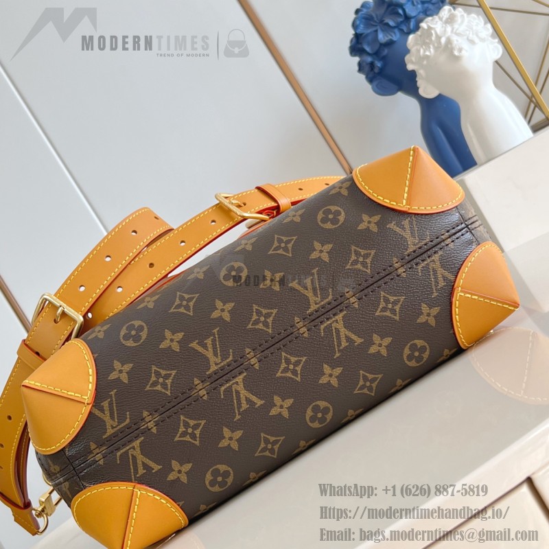 Louis Vuitton M25989 Steamer 30 Handbag with Monogram Canvas and Dual Front Pockets