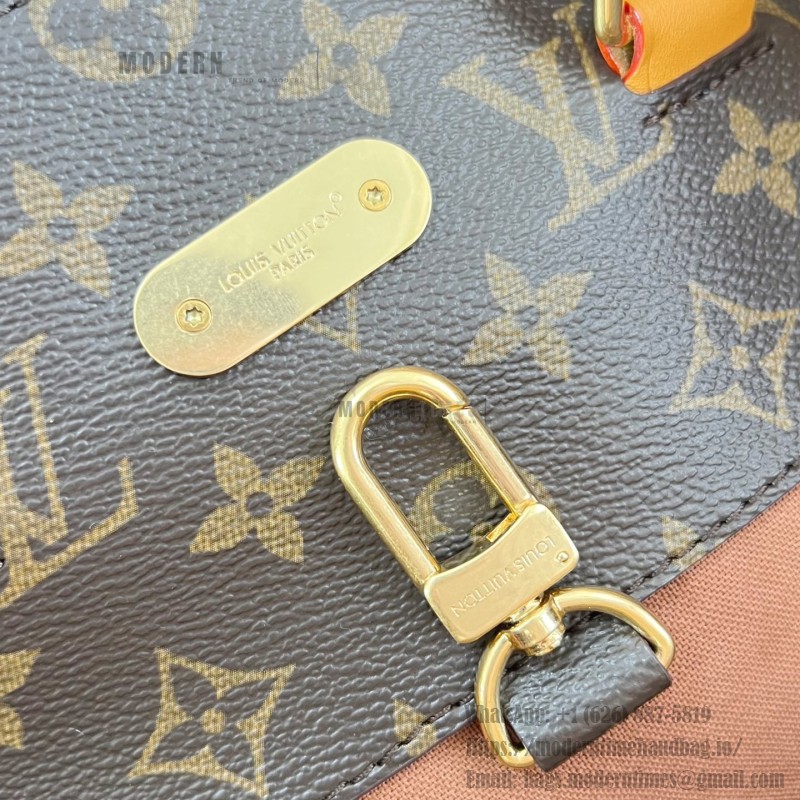 Louis Vuitton M25989 Steamer 30 Handbag with Monogram Canvas and Dual Front Pockets