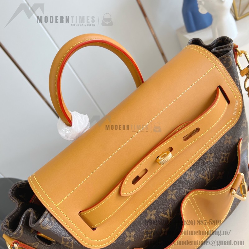 Louis Vuitton M25989 Steamer 30 Handbag with Monogram Canvas and Dual Front Pockets