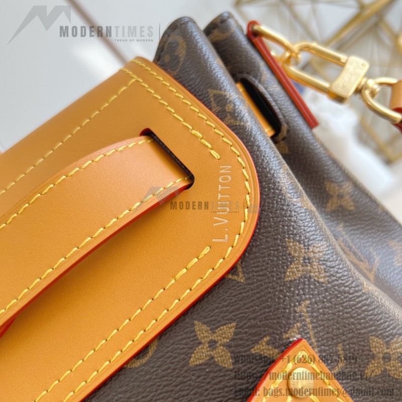 Louis Vuitton M25989 Steamer 30 Handbag with Monogram Canvas and Dual Front Pockets