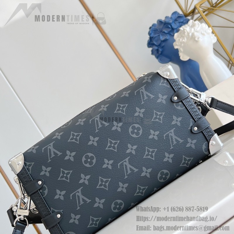 Louis Vuitton M26226 Side Trunk East West Handbag with Monogram Eclipse Canvas and Chain Strap