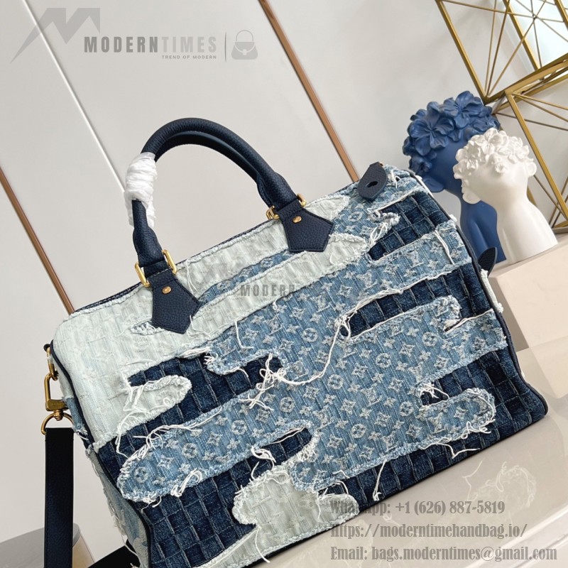 Louis Vuitton Speedy 40 Bandoulière Bag with Monogram Denim