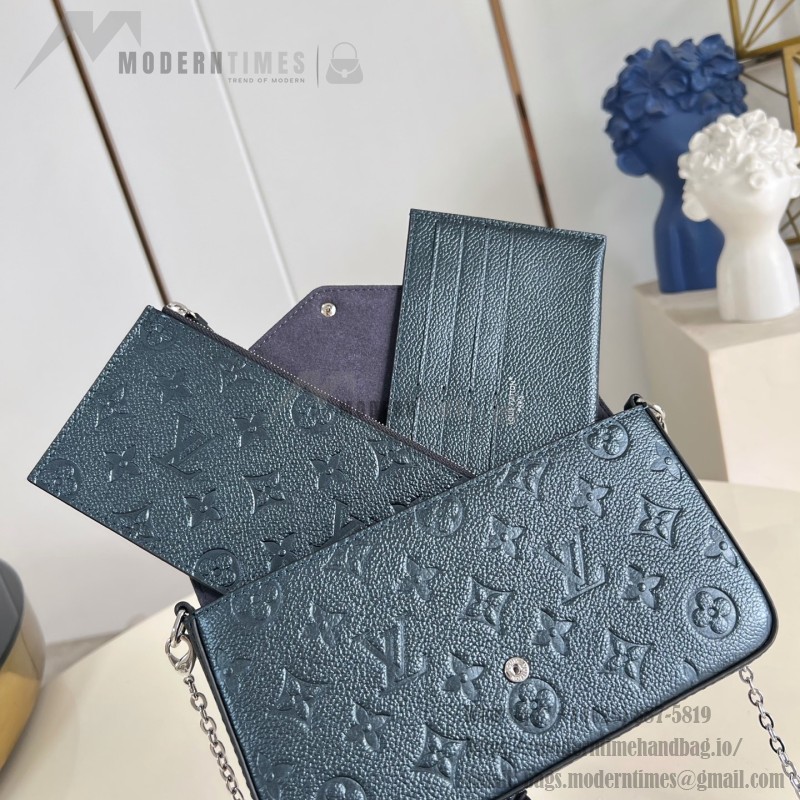 Louis Vuitton Pochette Félicie Chain Bag with snap button closure and detachable pockets