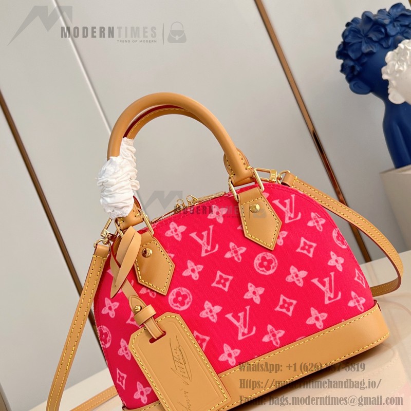 Louis Vuitton Alma BB Handbag with Damier Ebene canvas and leather key pouch