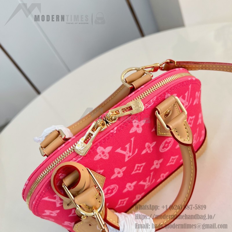 Louis Vuitton Alma BB Handbag with Damier Ebene canvas and leather key pouch