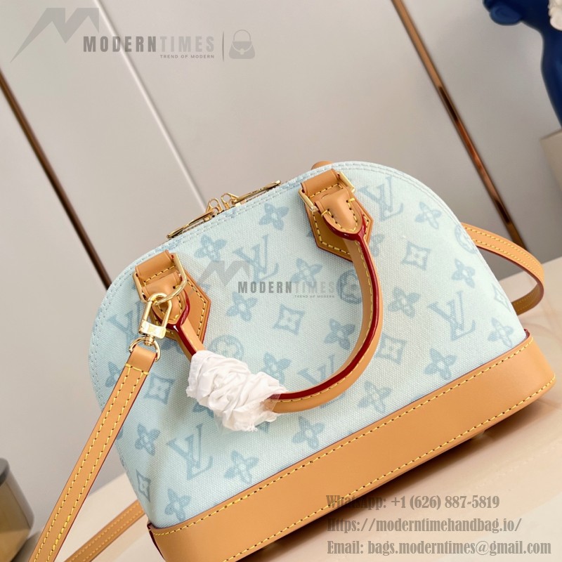 Louis Vuitton Alma BB Handbag with Damier Ebene canvas and leather key pouch