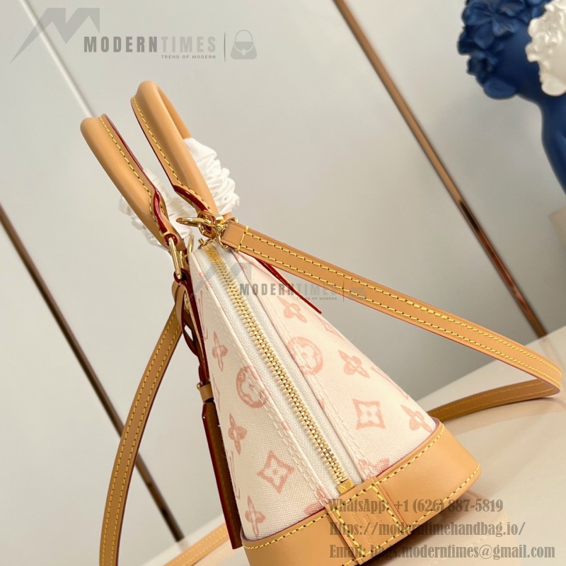 Louis Vuitton Alma BB Handbag with Damier Ebene canvas and leather key pouch