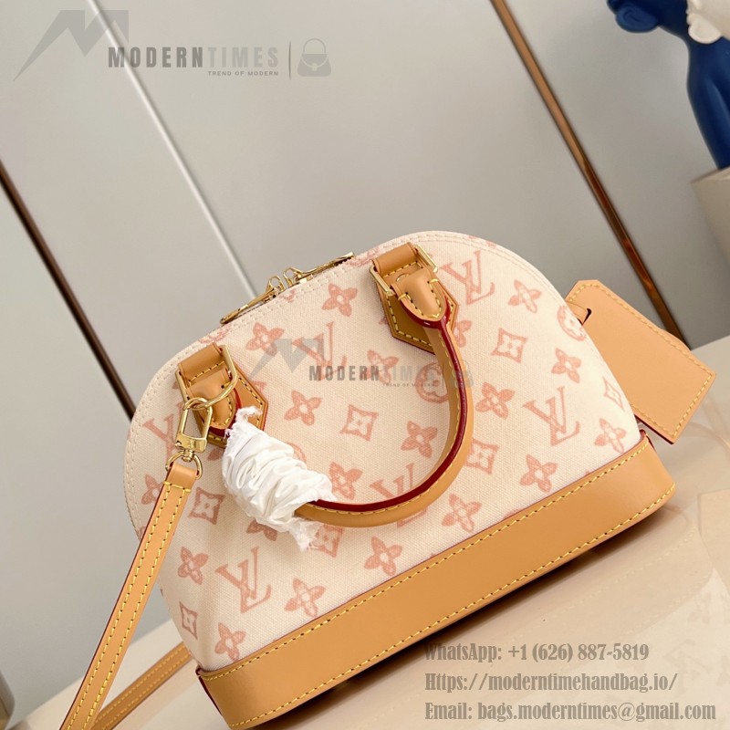 Louis Vuitton Alma BB Handbag with Damier Ebene canvas and leather key pouch
