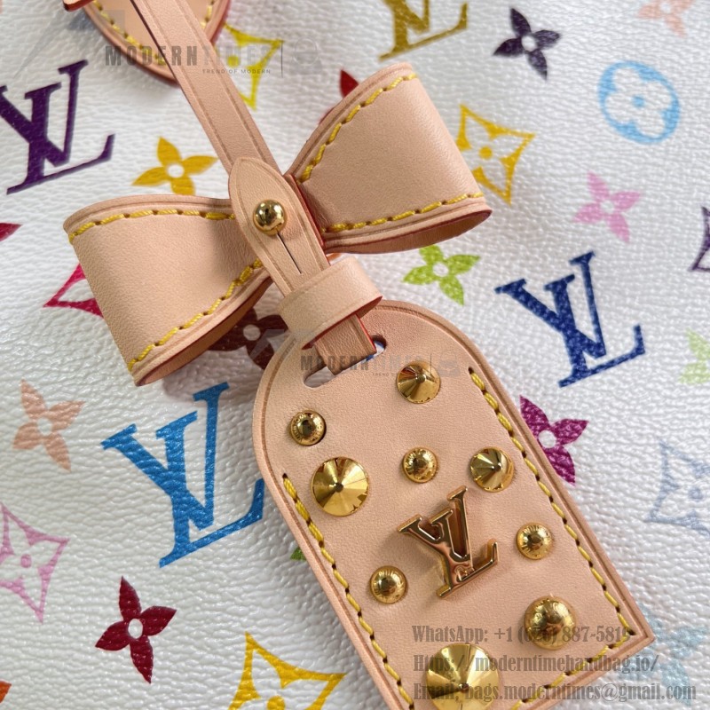 Louis Vuitton Neverfull MM x Takashi Murakami Edition with vibrant hues and cowhide leather accents