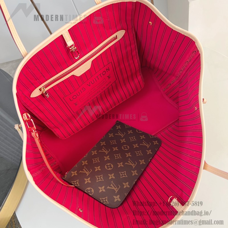 Louis Vuitton Neverfull GM in Damier Ebene with cowhide leather trims and adjustable side straps