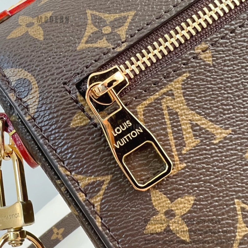 Louis Vuitton Pochette Métis Handbag with Monogram Canvas and polished S-lock closure