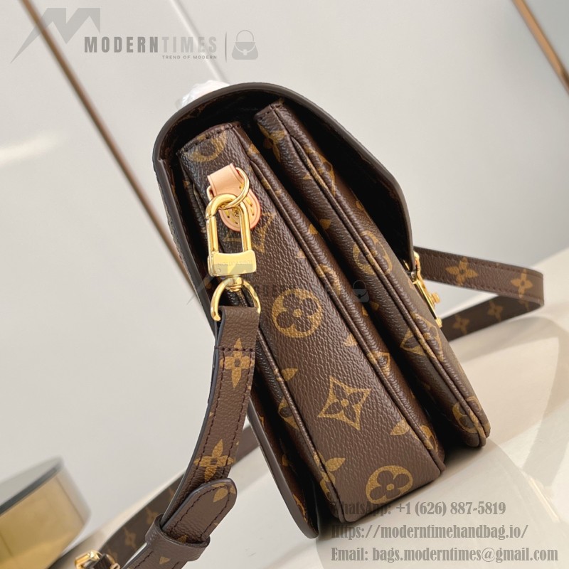 Louis Vuitton Pochette Métis Handbag with Monogram Canvas and polished S-lock closure