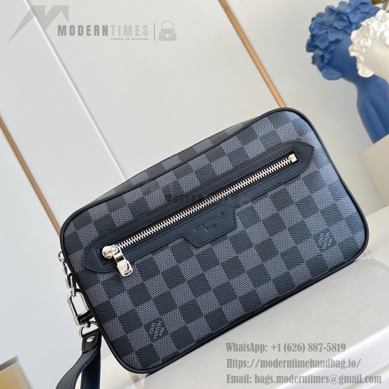 Louis Vuitton Pochette Kasai in Damier Graphite Canvas with Wrist Strap
