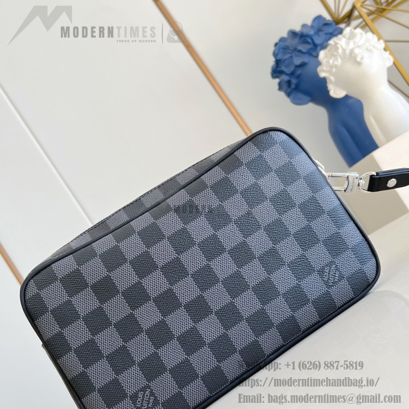 Louis Vuitton Pochette Kasai in Damier Graphite Canvas with Wrist Strap