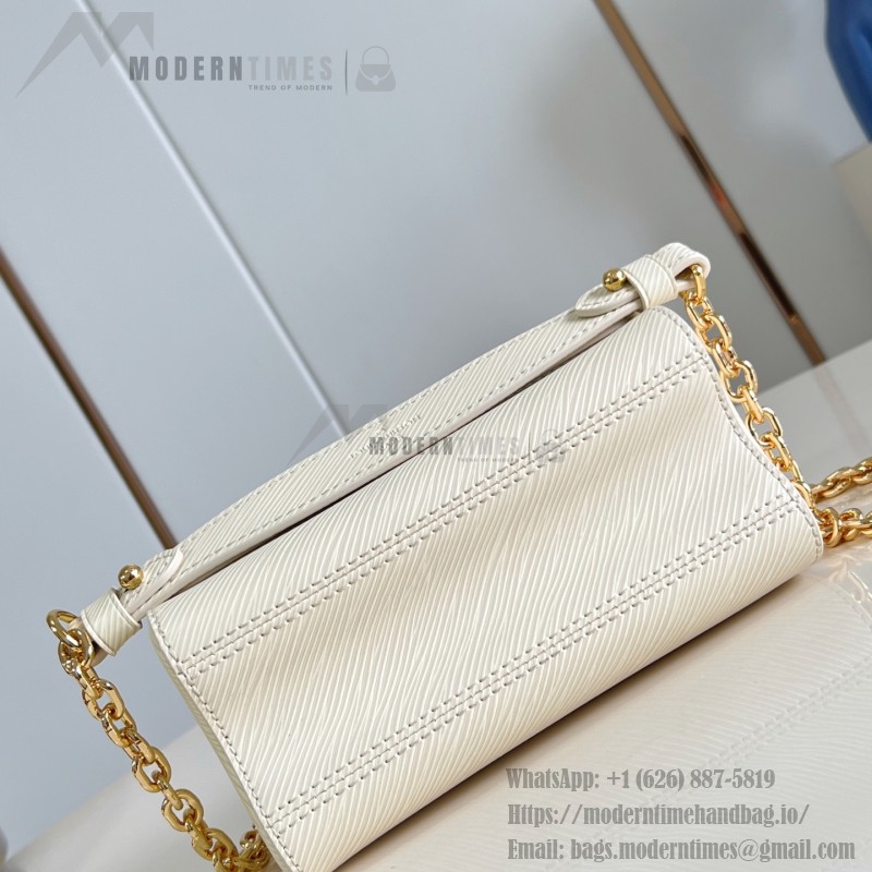 Louis Vuitton Twist Mini Handbag in White Epi Leather with Enamel Twist Lock
