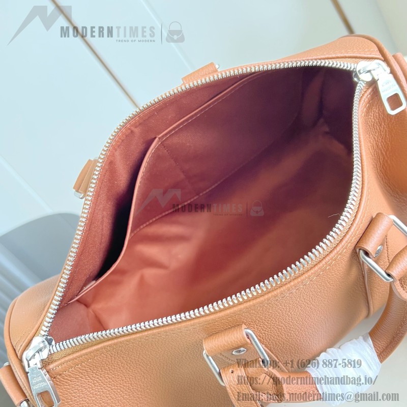 Louis Vuitton Keepall Bandoulière 35 in Waxed Calfskin with LV Initials Embossing