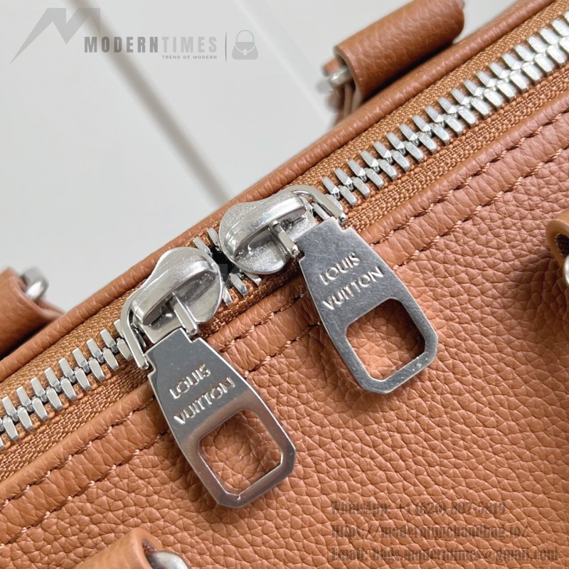 Louis Vuitton Keepall Bandoulière 35 in Waxed Calfskin with LV Initials Embossing