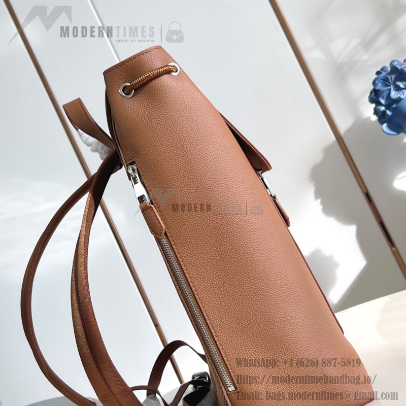 Louis Vuitton Fastline Backpack in Brown Waxed Calfskin with LV Letter Embossing