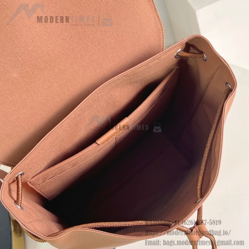 Louis Vuitton Fastline Backpack in Brown Waxed Calfskin with LV Letter Embossing