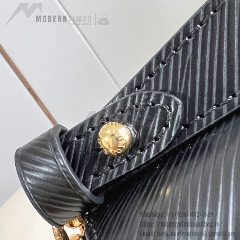 Louis Vuitton Twist Medium Handbag in Black Epi Leather with Colorful Enamel LV Twist Lock