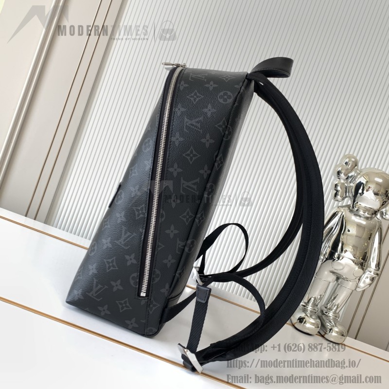 Louis Vuitton Discovery Slim Backpack in Monogram Eclipse Coated Canvas with Front Zipper Pocket