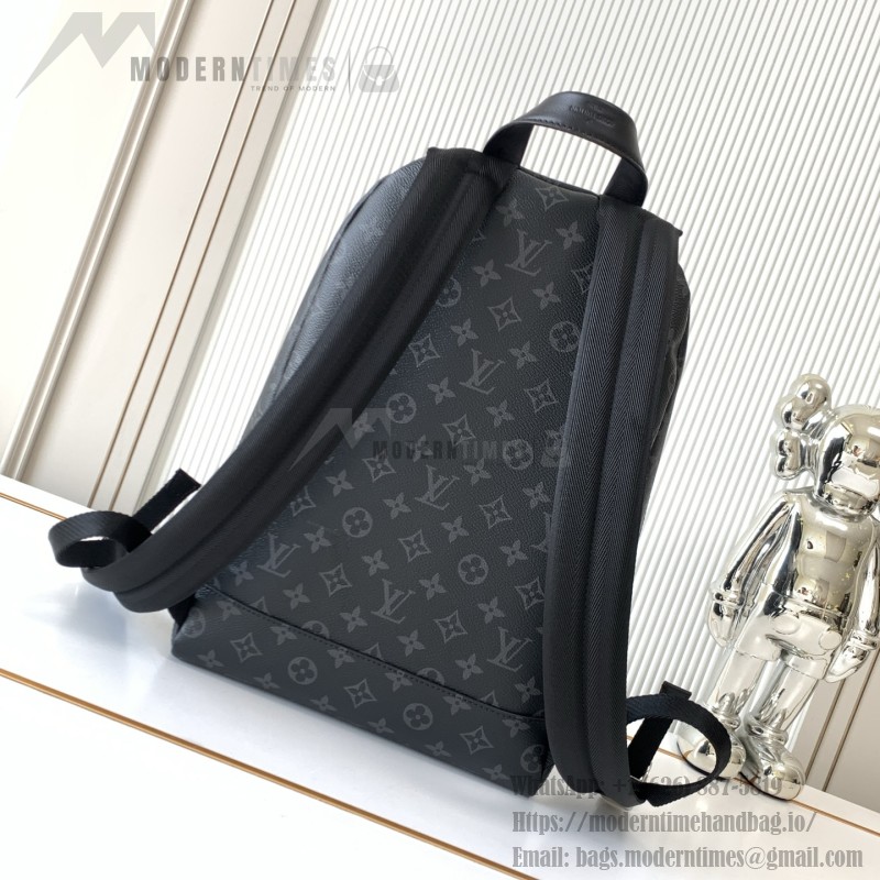 Louis Vuitton Discovery Slim Backpack in Monogram Eclipse Coated Canvas with Front Zipper Pocket