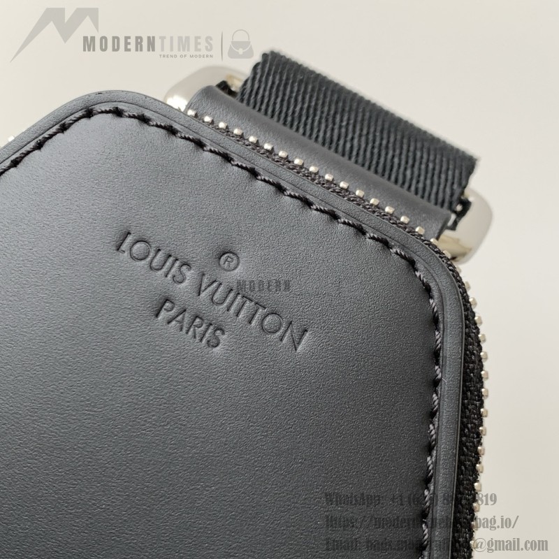 Louis Vuitton Avenue Shoulder Bag in Damier Infini Leather with Classic Checkered Pattern and Adjustable Strap