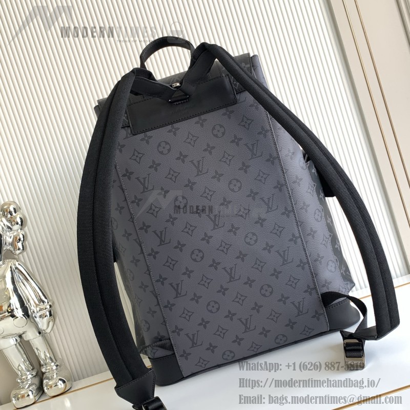 Louis Vuitton Christopher Medium Backpack in Monogram Eclipse and Monogram Eclipse Reverse with Multiple Pockets