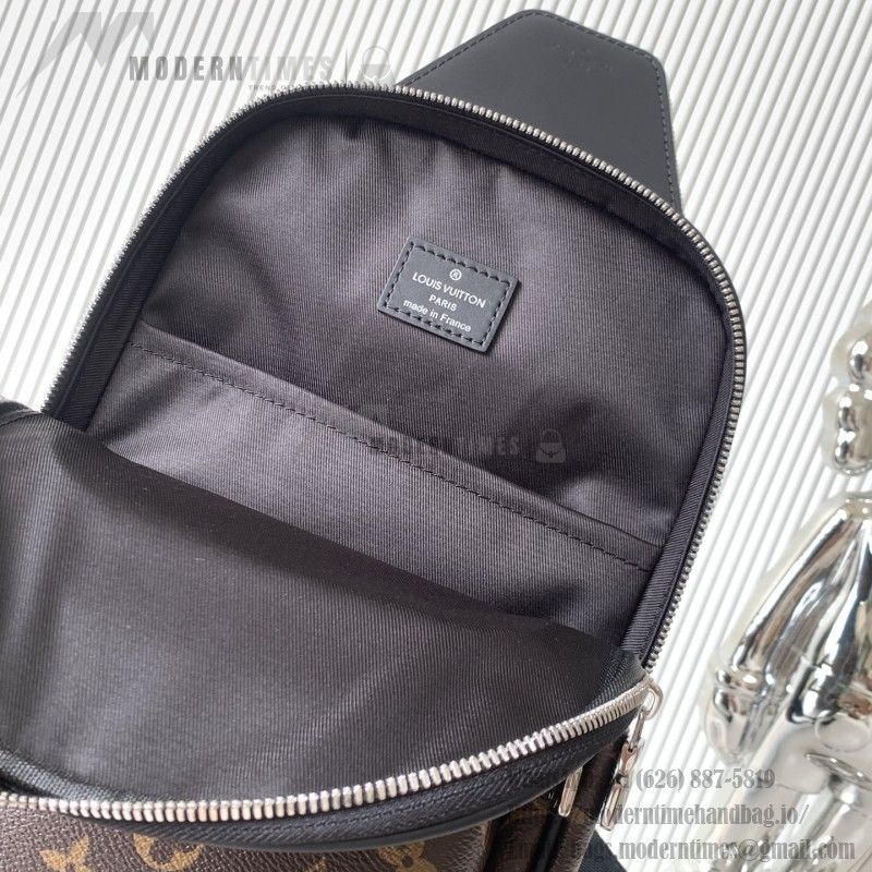 Louis Vuitton Avenue Shoulder Bag in Damier Graphite Canvas with Leather Patch and Adjustable Strap