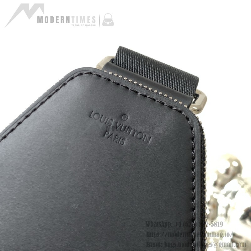 Louis Vuitton Avenue Shoulder Bag in Damier Graphite Canvas with Leather Patch and Adjustable Strap
