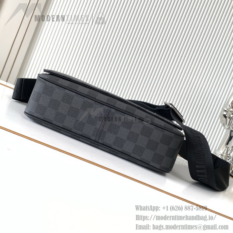 Louis Vuitton District Small Messenger Bag in Taïga Leather with Magnetic Flap and Adjustable Strap