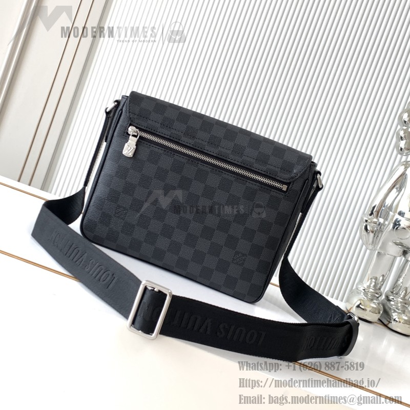 Louis Vuitton District Small Messenger Bag in Taïga Leather with Magnetic Flap and Adjustable Strap