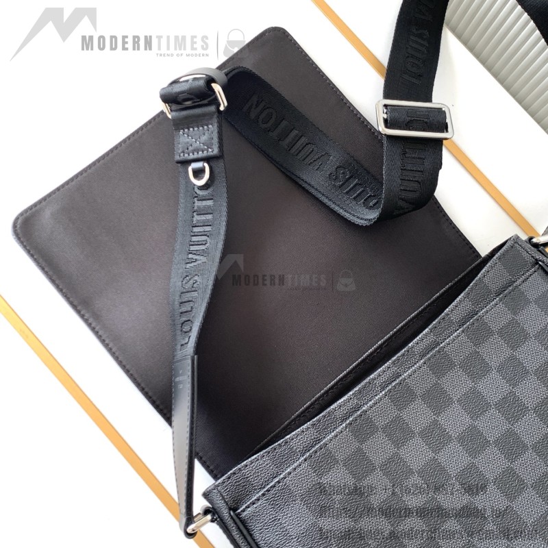 Louis Vuitton District Small Messenger Bag in Taïga Leather with Magnetic Flap and Adjustable Strap