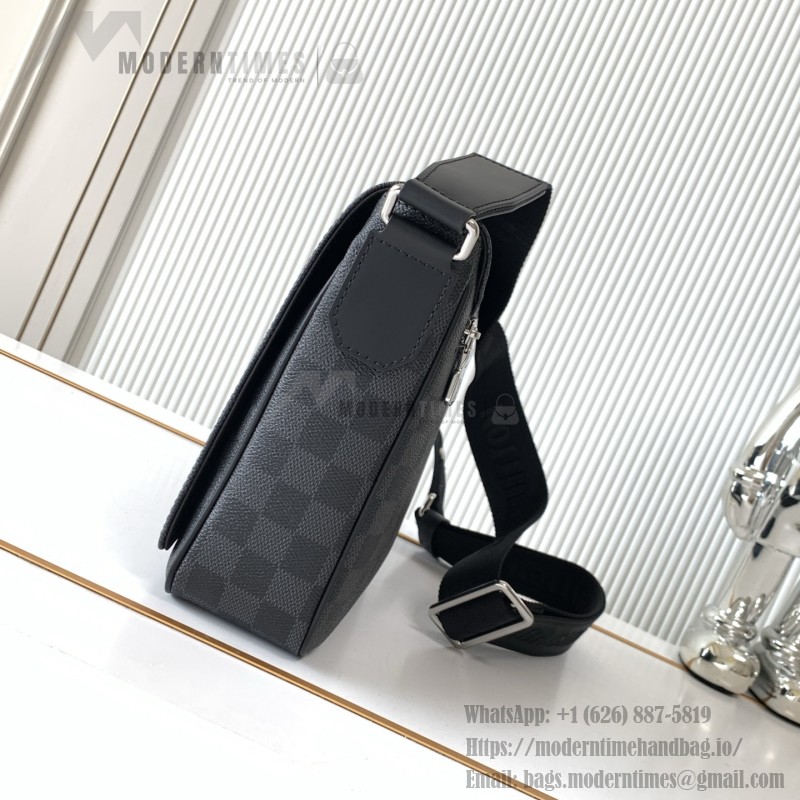 Louis Vuitton District Small Messenger Bag in Taïga Leather with Magnetic Flap and Adjustable Strap
