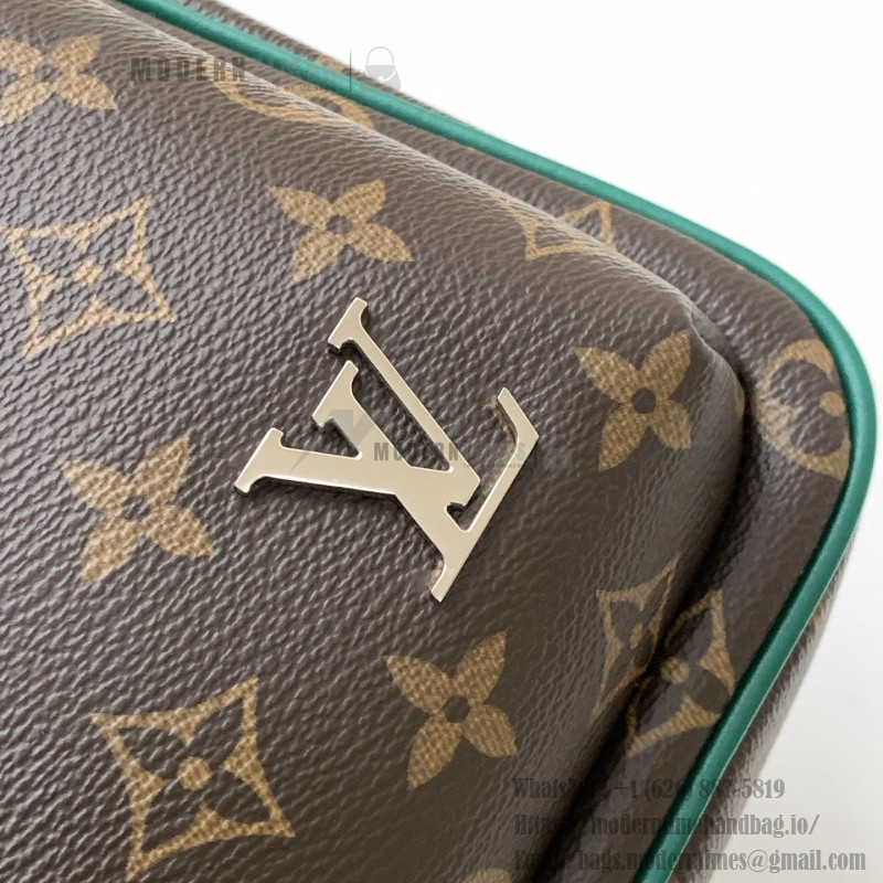 Louis Vuitton Avenue Small Shoulder Bag in Monogram Eclipse with Zippered Pocket and Adjustable Shoulder Strap