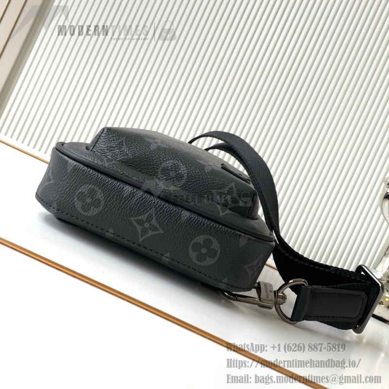Louis Vuitton Avenue Small Shoulder Bag in Monogram Eclipse with Zippered Pocket and Adjustable Shoulder Strap