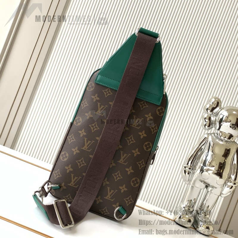 Louis Vuitton Avenue Small Shoulder Bag in Monogram Eclipse with Zippered Pocket and Adjustable Shoulder Strap
