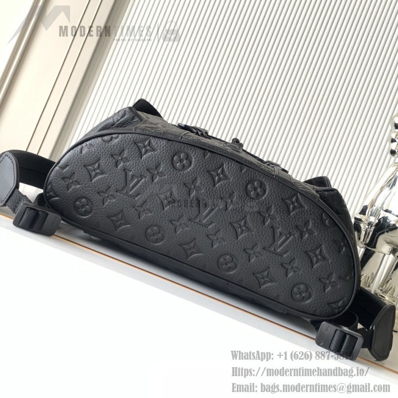 Louis Vuitton Christopher Medium Backpack in Monogram Taurillon Leather with Drawstring and Button Closure