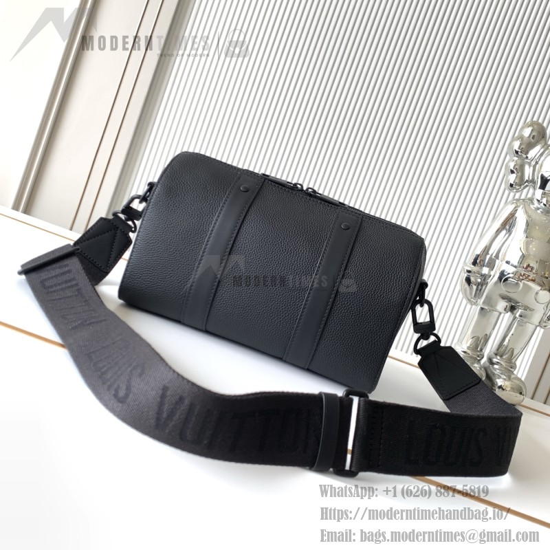 Louis Vuitton City Keepall Handbag in Aerogram Leather with LV Metal Letters and Detachable Shoulder Strap