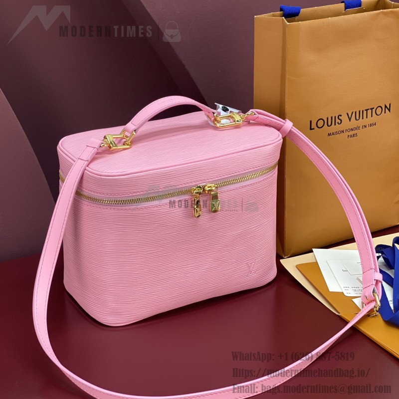 Louis Vuitton Nice Nano Cosmetic Bag in Epi Leather with Double Zip and Washable Fabric Lining