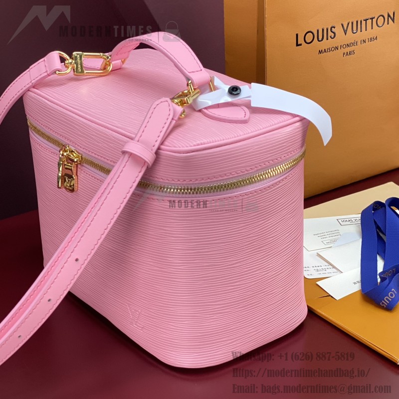 Louis Vuitton Nice Nano Cosmetic Bag in Epi Leather with Double Zip and Washable Fabric Lining