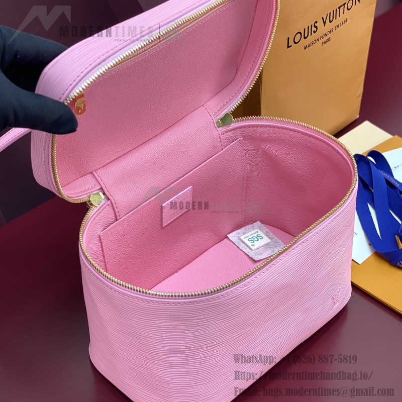Louis Vuitton Nice Nano Cosmetic Bag in Epi Leather with Double Zip and Washable Fabric Lining