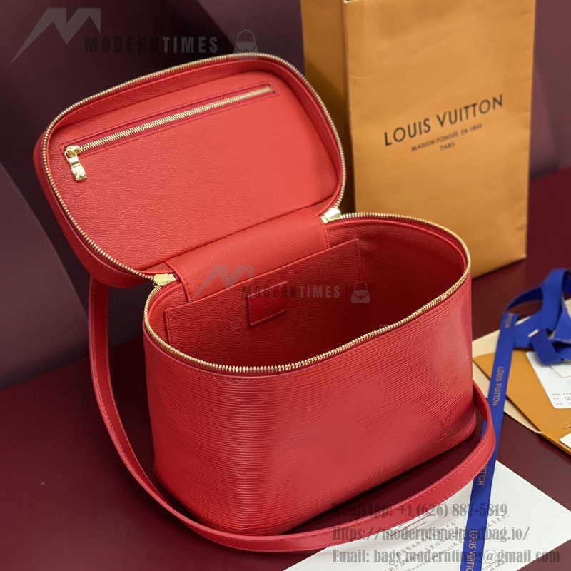Louis Vuitton Nice Nano Cosmetic Bag in Epi Leather with Double Zip and Washable Fabric Lining