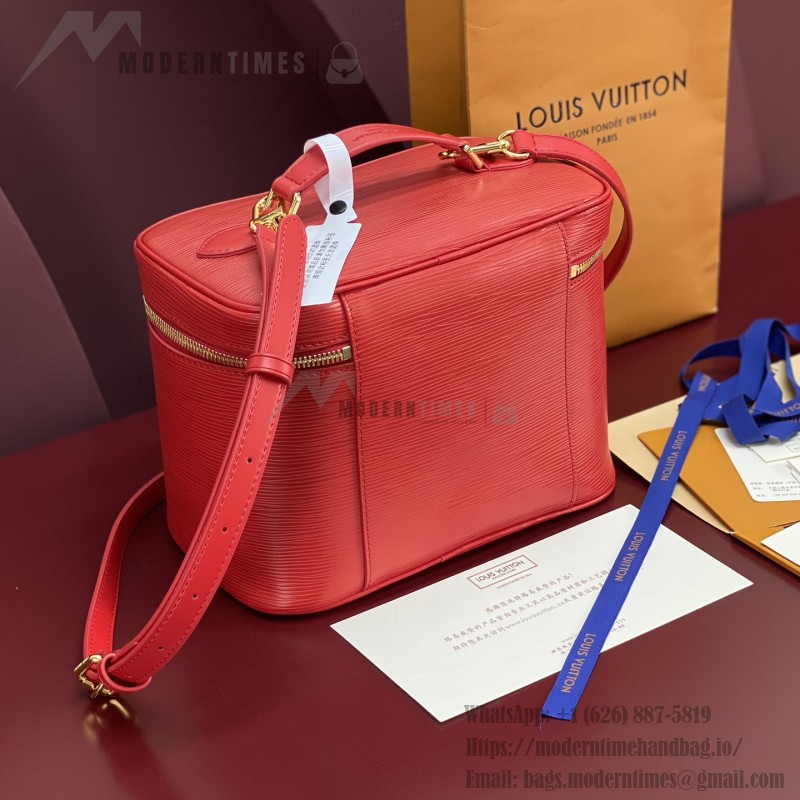 Louis Vuitton Nice Nano Cosmetic Bag in Epi Leather with Double Zip and Washable Fabric Lining